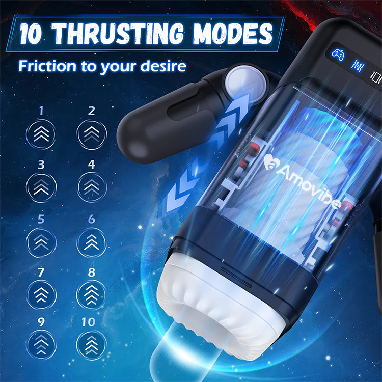 10 Thrusting & Vibration Modes Male Masturbator with Heating Function - Image 5