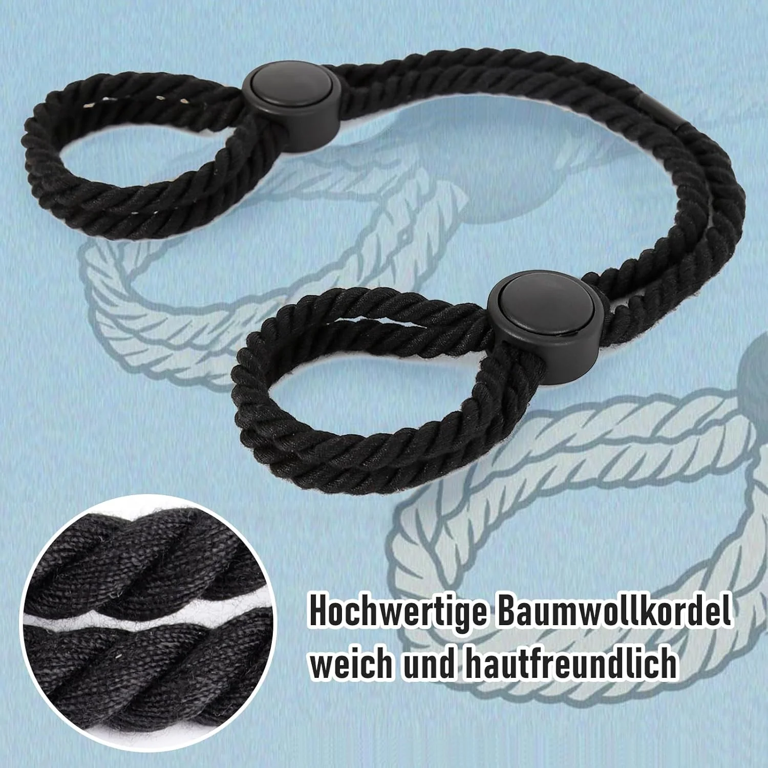 BDSM Bondage Rope Set for Wrists & Ankles Restraint - Image 3