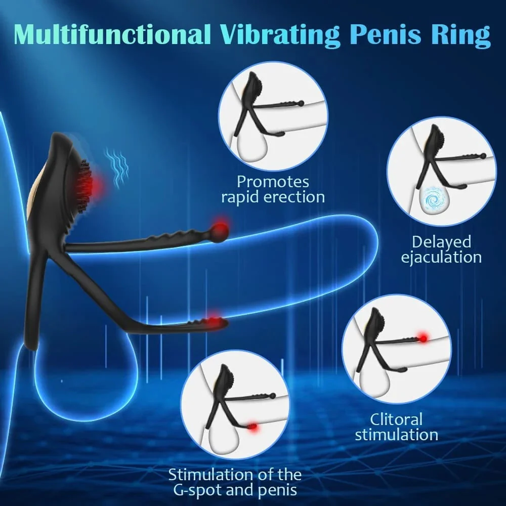 2-in-1 Vibrating Cock Ring with Clitoral Stimulation - Image 2