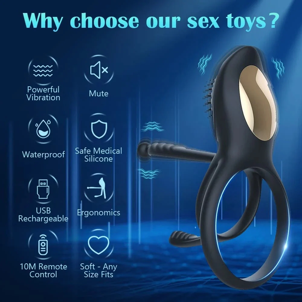 2-in-1 Vibrating Cock Ring with Clitoral Stimulation - Image 3