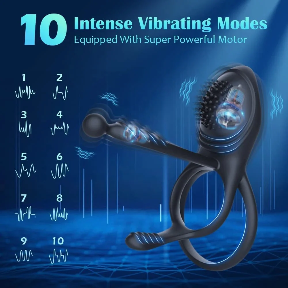 2-in-1 Vibrating Cock Ring with Clitoral Stimulation - Image 6