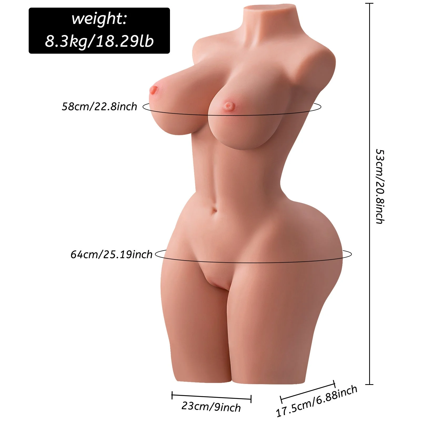 Quinn - 20.9LB Chocolate Sex Doll - Image 9