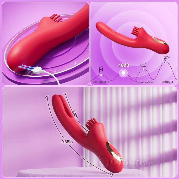 3-in-1 Come-Hither Rabbit Vibrator with Tickling Vibration - Image 6
