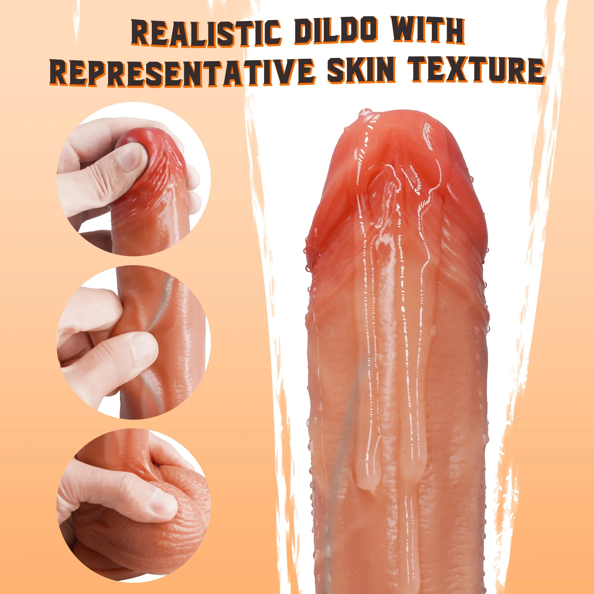 8 Inch 21cm Dildo with Vibrating and Thrusting Function - Image 3