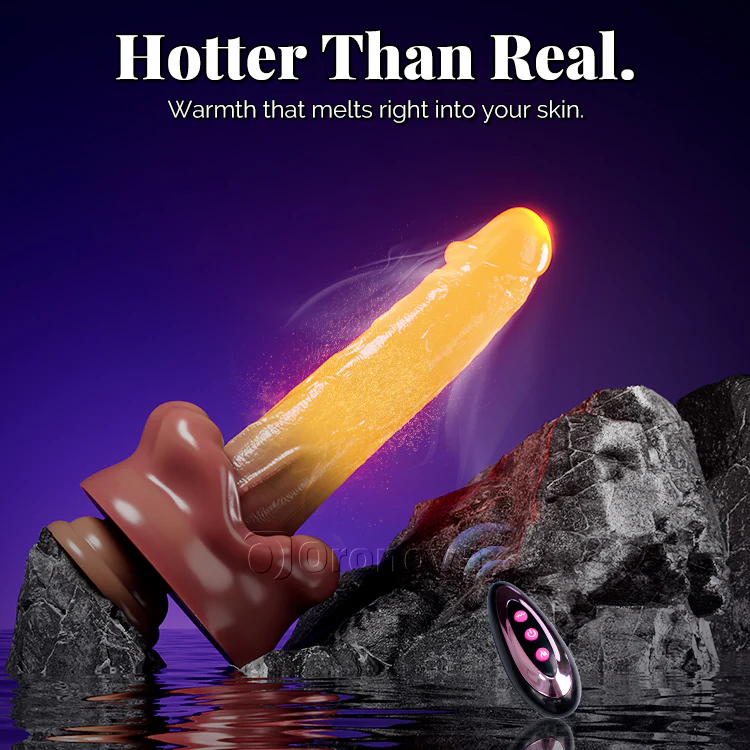 9-Inch Mouth Vibrating Dildo with Heat & Remote - Image 6