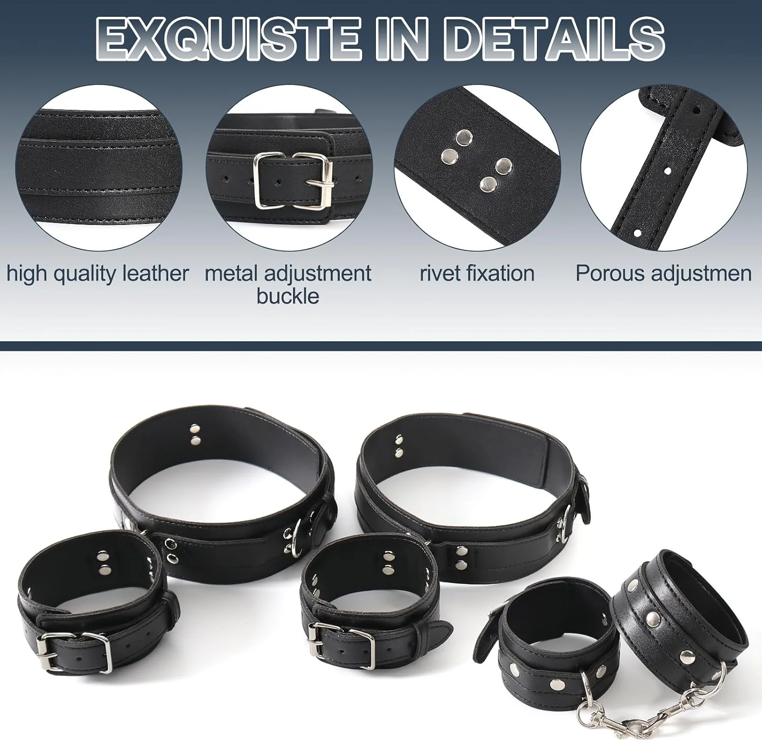 BDSM 3-in-1 Restraint Kit – Adjustable Wrist, Thigh & Ankle Straps - Image 2