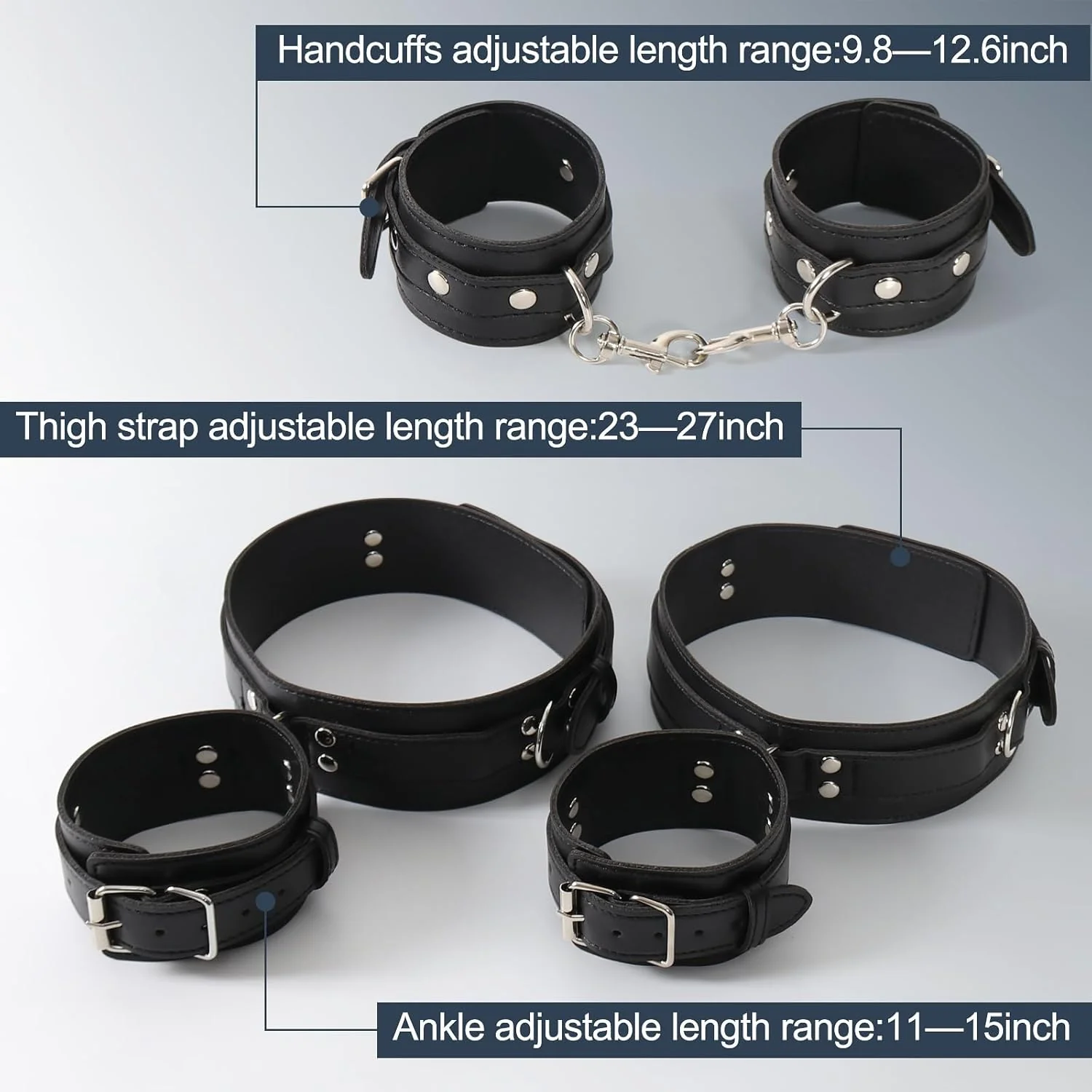 BDSM 3-in-1 Restraint Kit – Adjustable Wrist, Thigh & Ankle Straps - Image 6