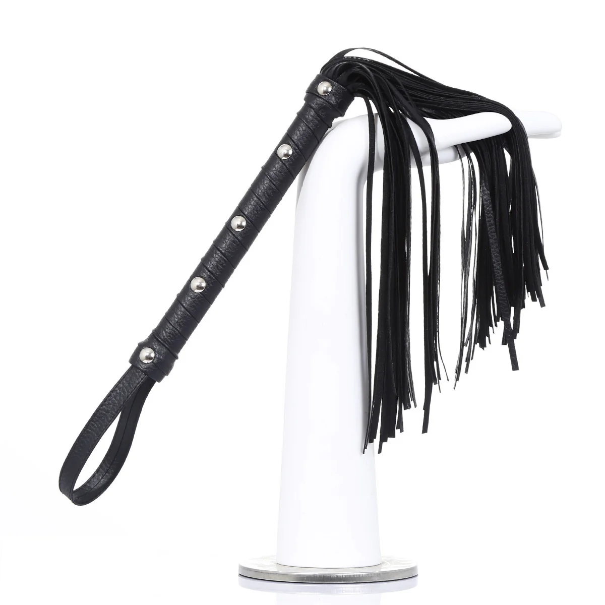 BDSM Leather Whip – Spiked Handle Flogger for Women & Couples