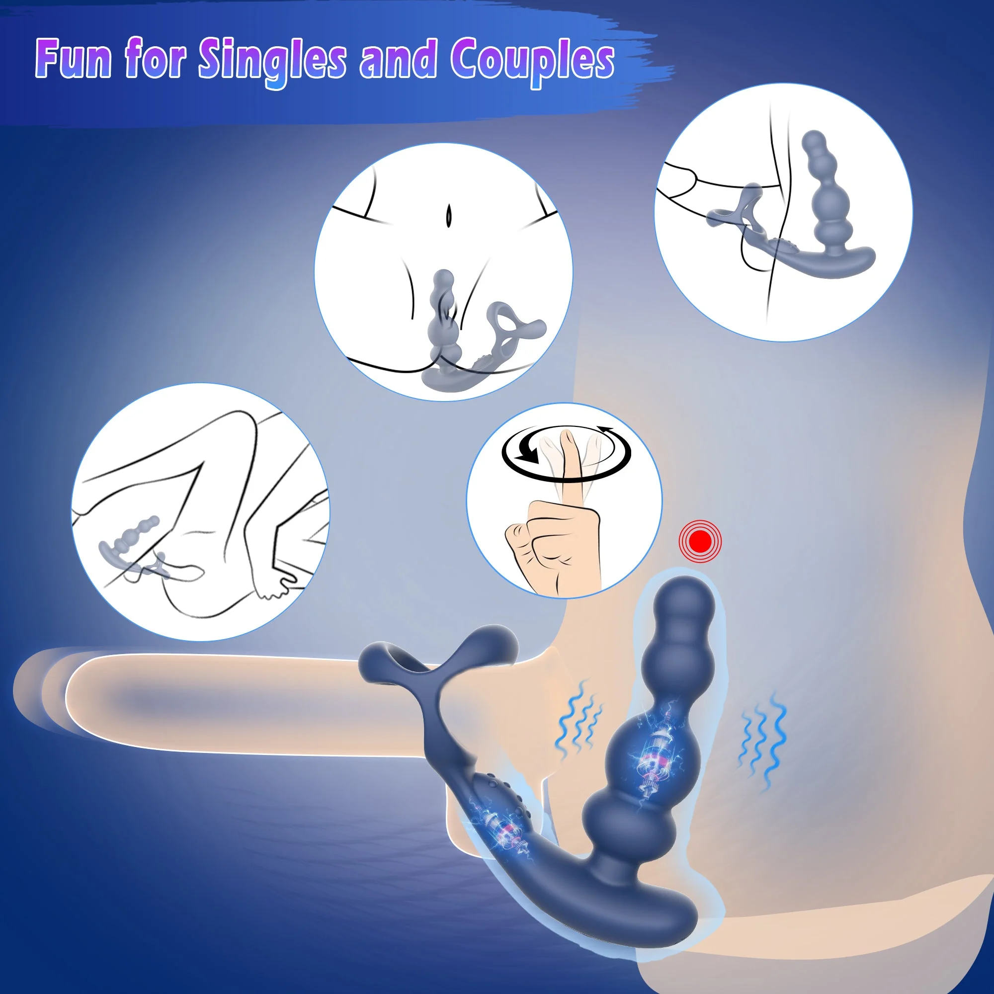 Rotating Prostate Massager Dildo - Vibrating & Waterproof - Image 5