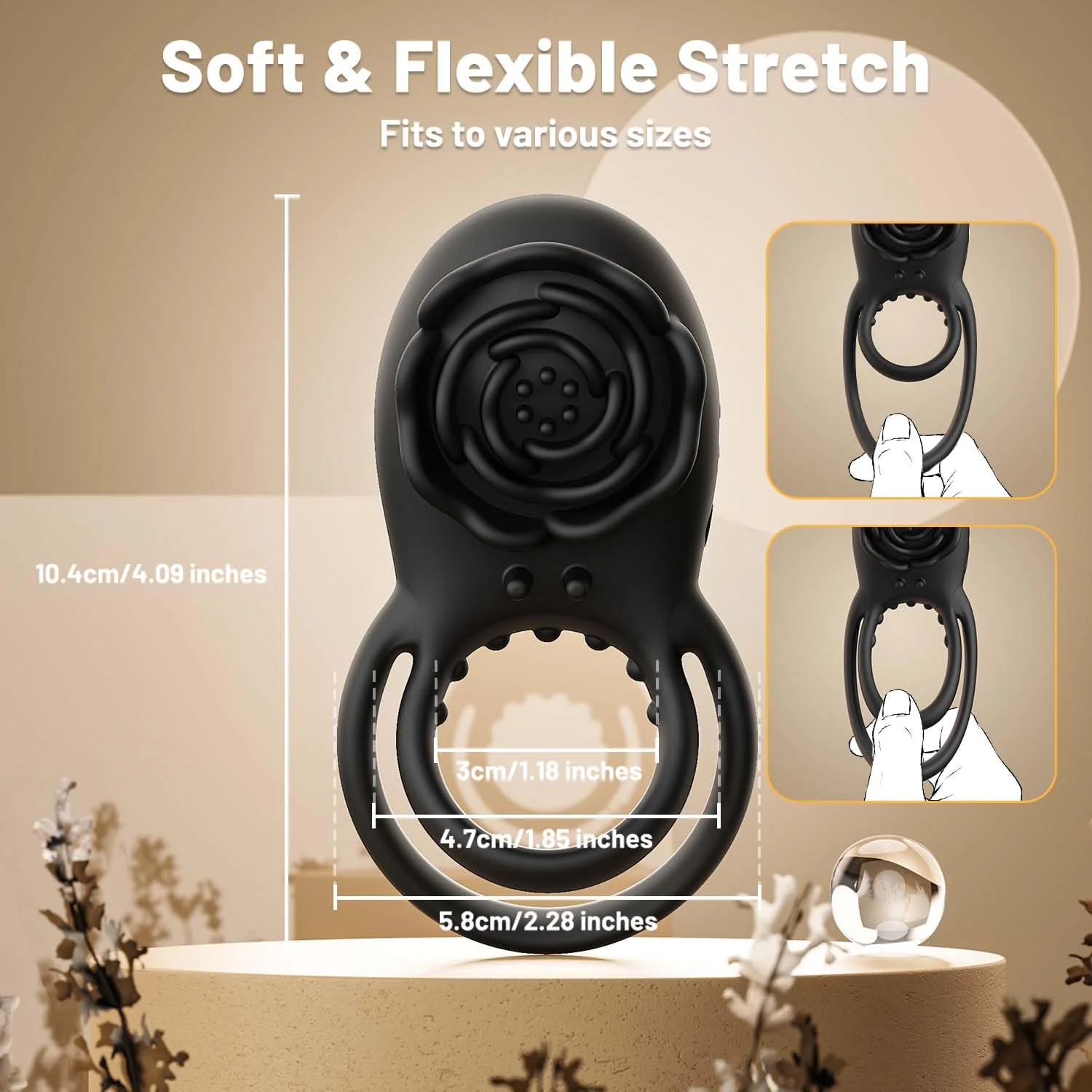 Enchanting Rose Vibrating Penis Ring with Clitoral Stimulation - Image 5