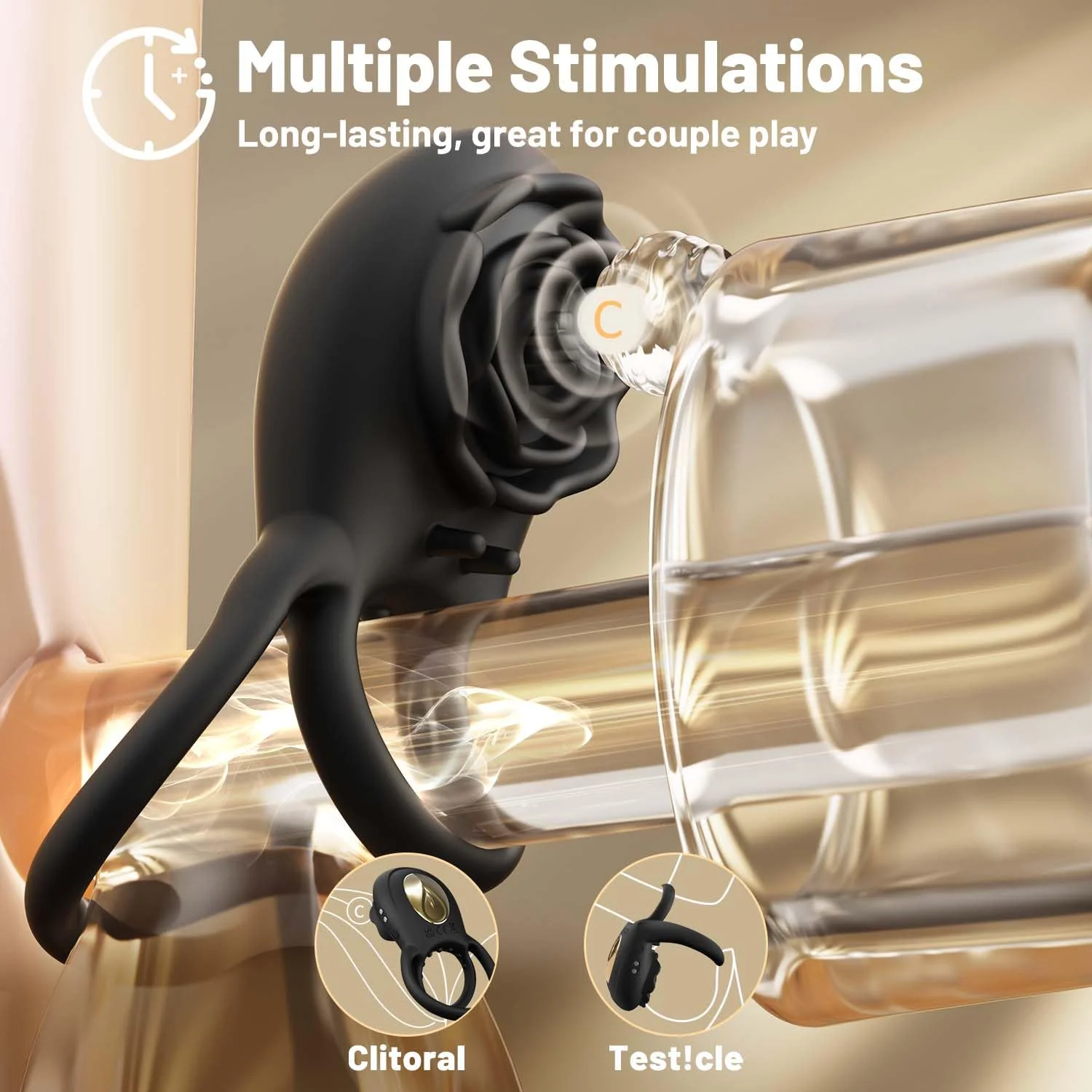Enchanting Rose Vibrating Penis Ring with Clitoral Stimulation - Image 6