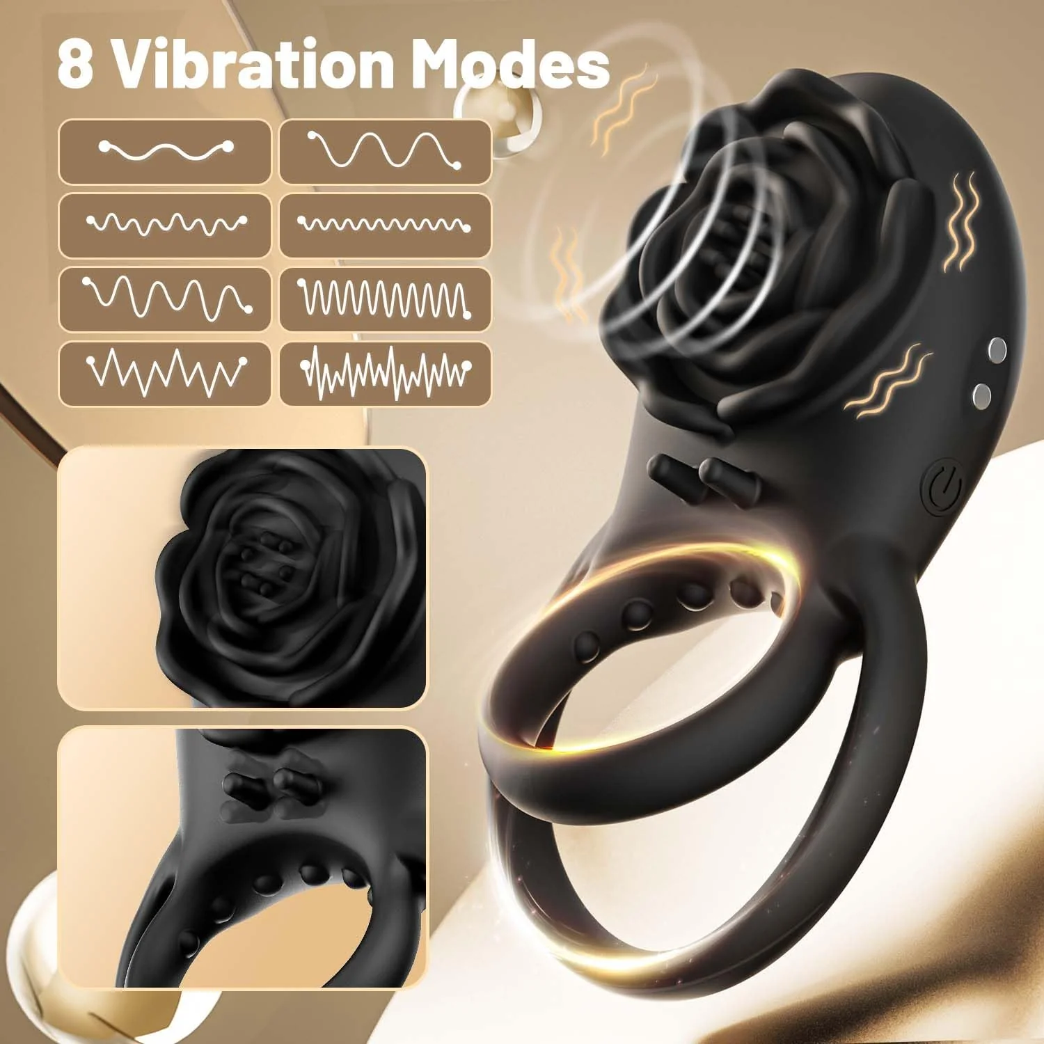 Enchanting Rose Vibrating Penis Ring with Clitoral Stimulation - Image 7