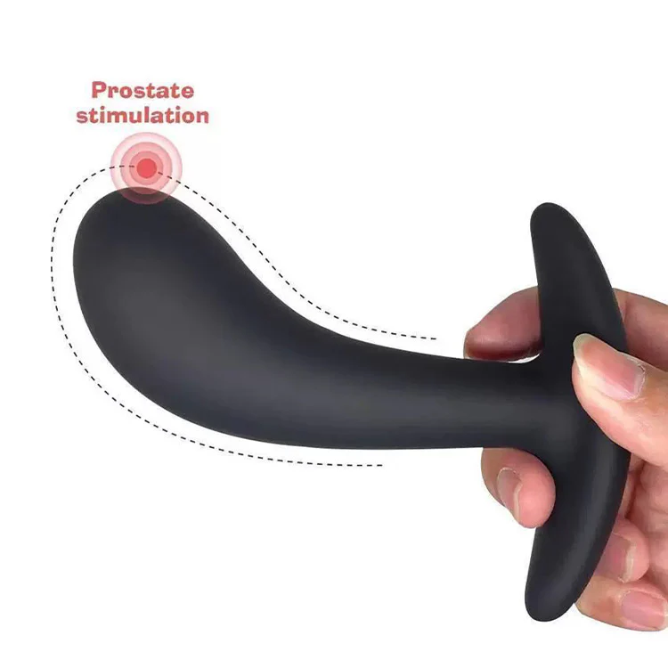 Flared Base Silicone Curved Tip Butt Plug Set (3 Pieces) - Image 2