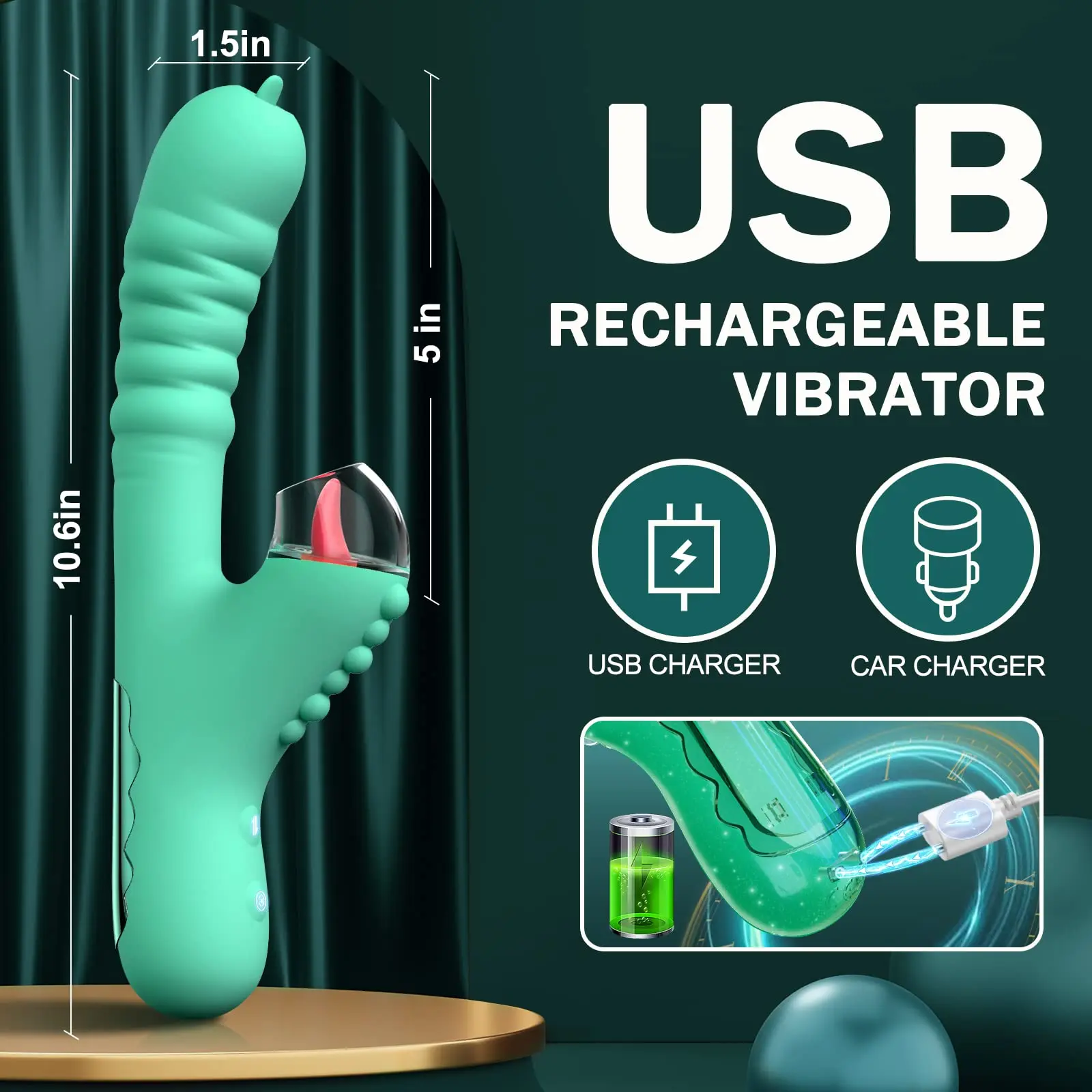 G-Spot Thrusting Vibrator with Suction and Vibration Functions - Image 7