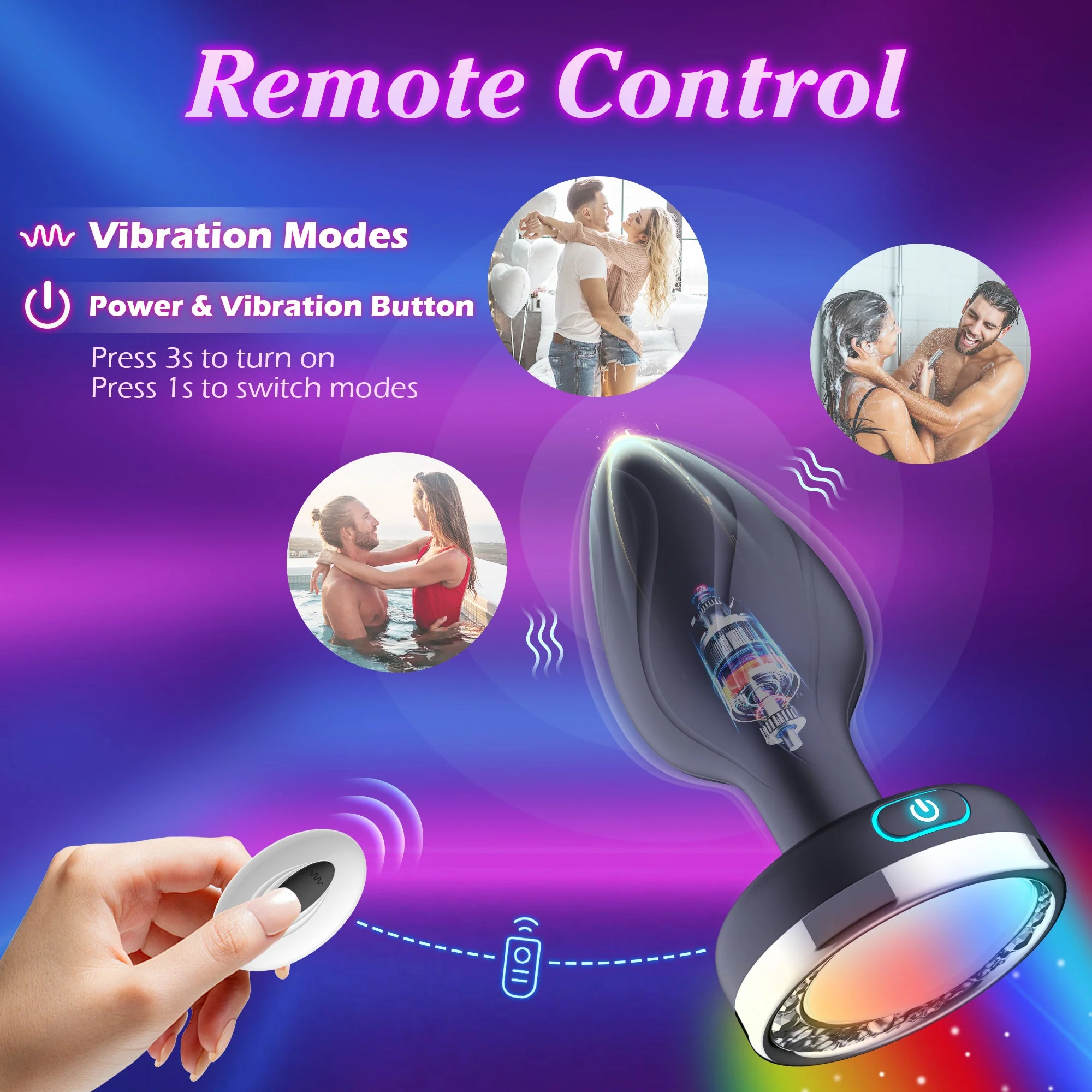 LED Anal Plug with Vibrations - Image 8