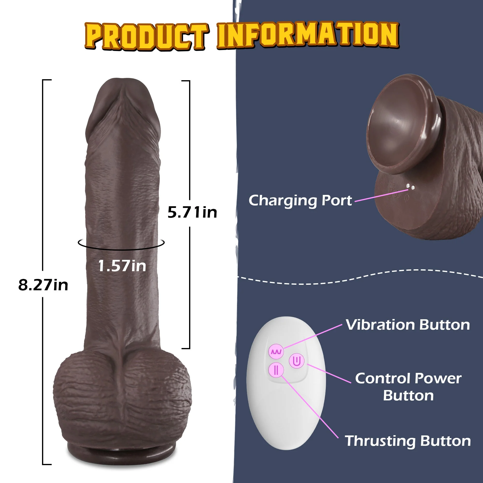 8 Inch 21cm Lifelike Realistic Vibrating Dildo for Ultimate Pleasure - Image 5