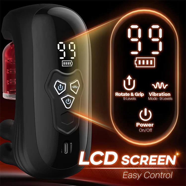 Male Masturbator Penis Massager – 360° Tongue Licking, 9 Rotation, Clamping & Vibration Modes - Image 7