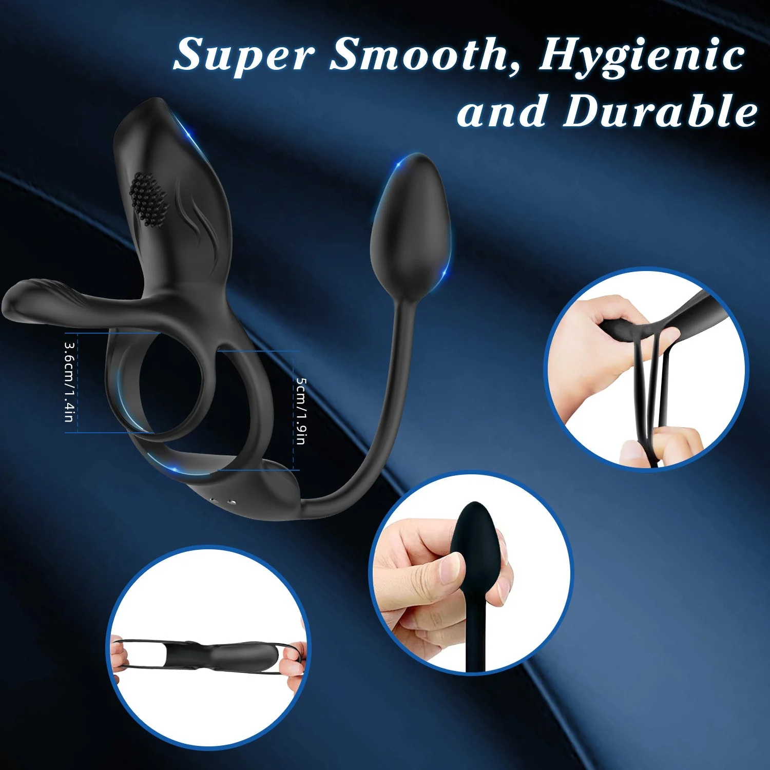 Cock Ring - Vibration & Anal Plug - Image 5