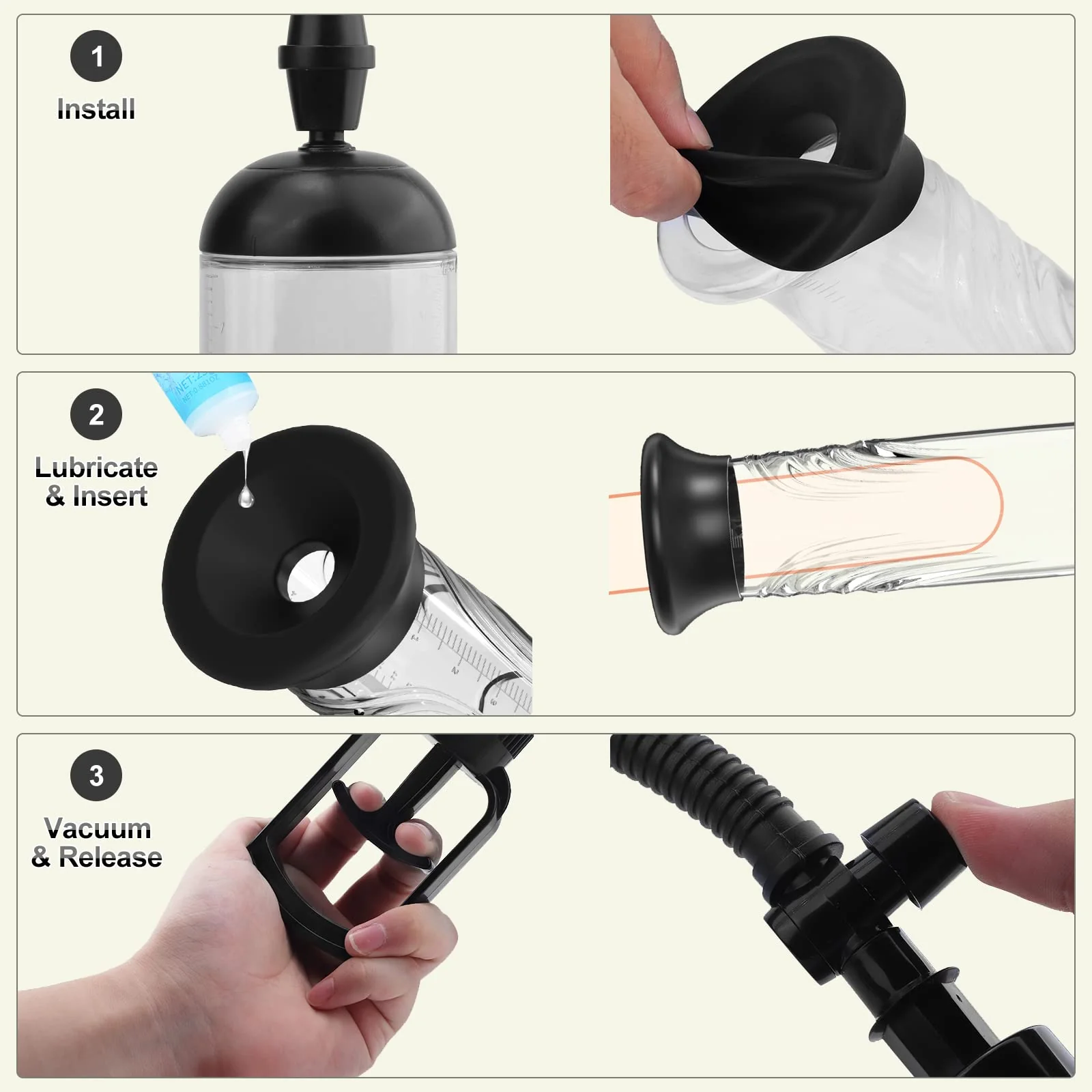 Penis Pump Kit - 3 Sleeves & Accessories - Image 7