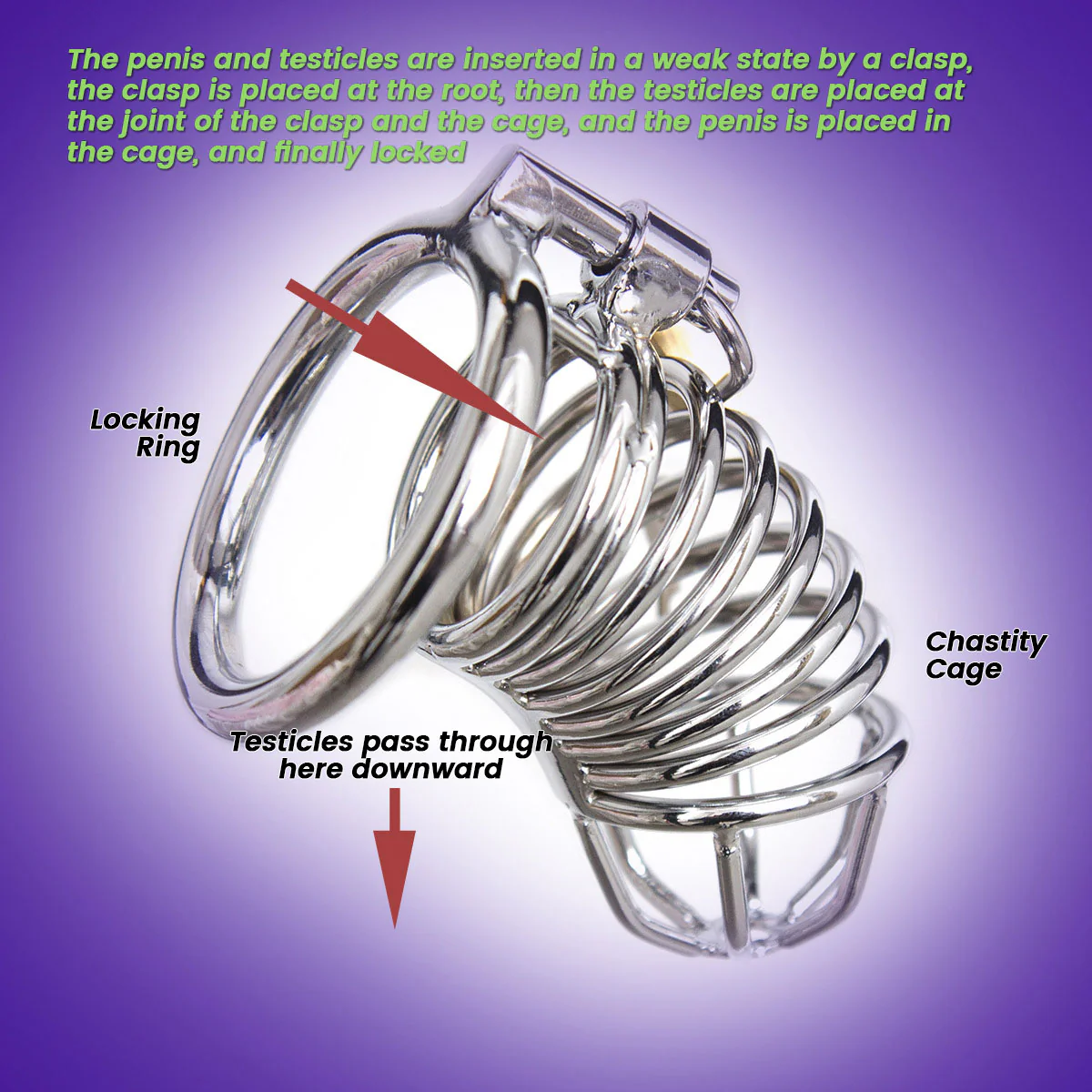 Premium Metal Penis Ring for Men with Lock - Image 3