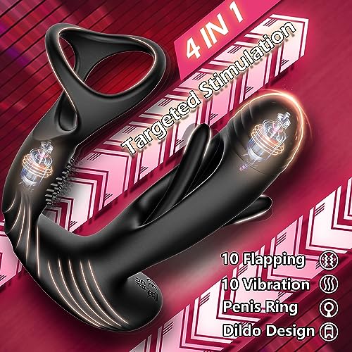 Flapping Anal Dildo Massager - Vibration & Cock Ring - Image 4