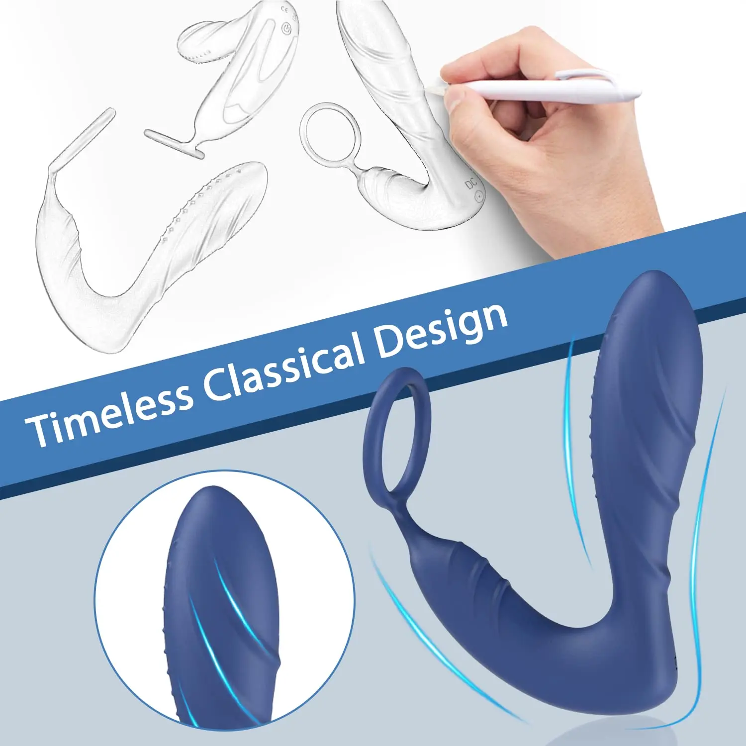 Prostate Vibrator with Cock Ring - Image 2