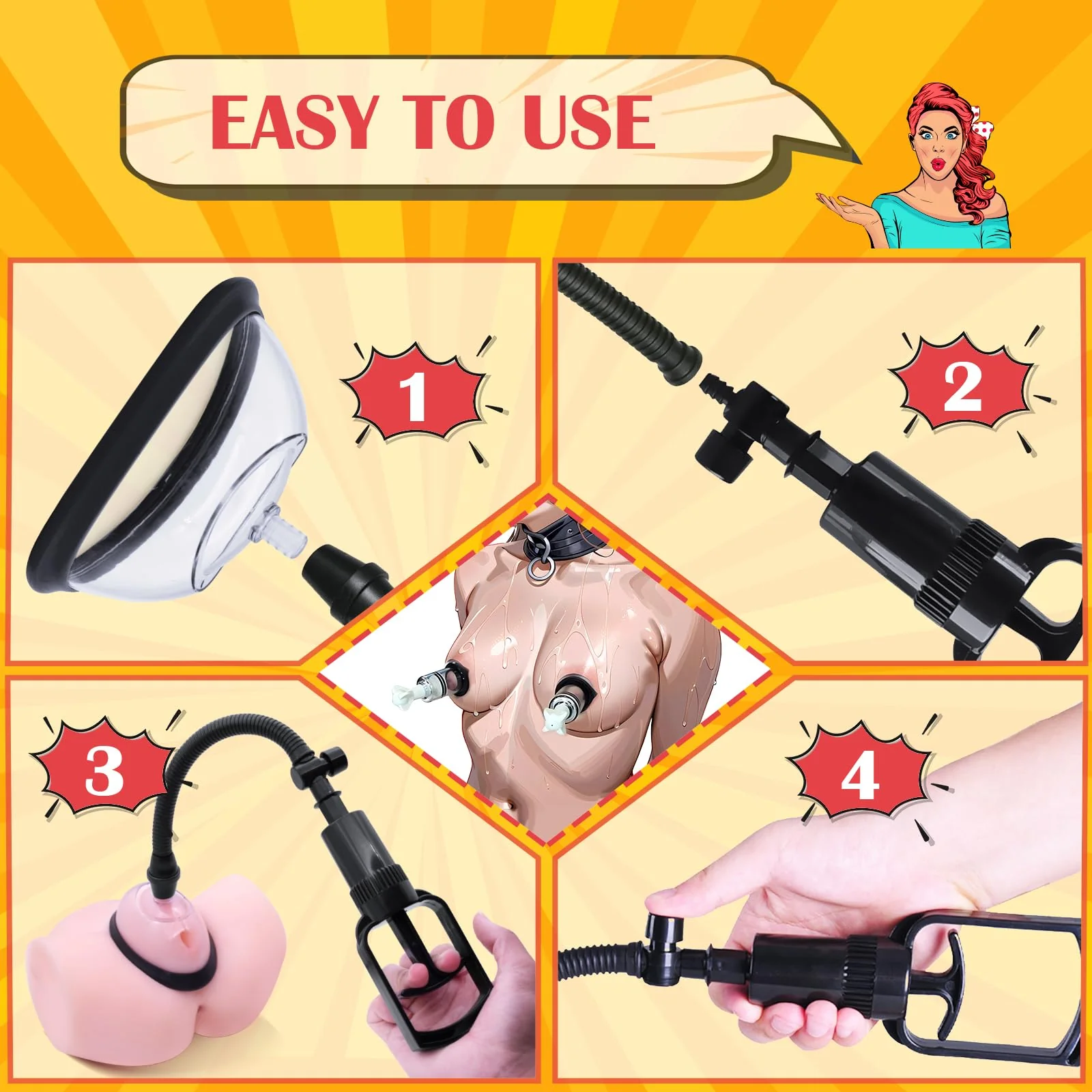Pussy & Clitoral Pump Set – 2 Vagina Pumps with Nipple Suckers - Image 5