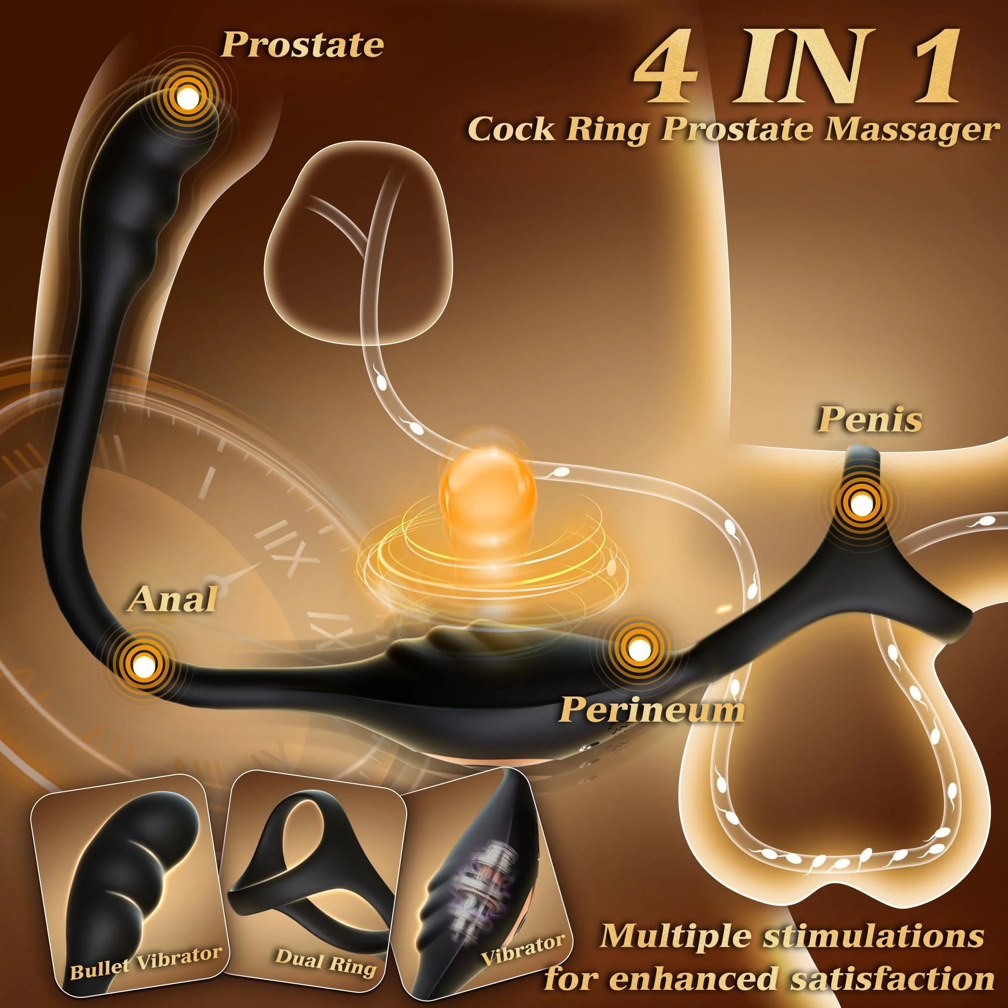 Remote Control Prostate Massager & Vibrating Cock Ring – 10 Intense Modes - Image 2
