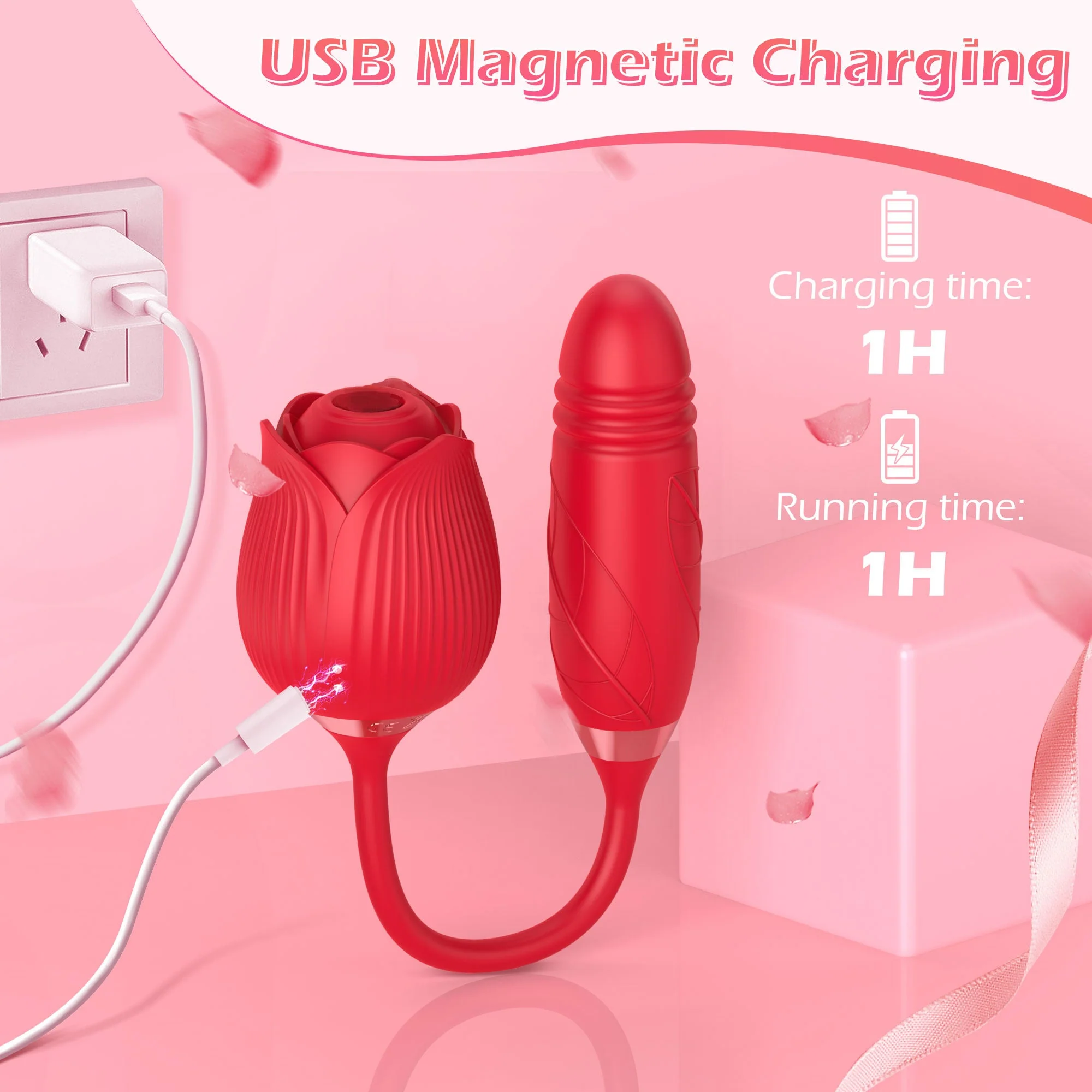 Evangeline - Rose Vibrator with Suction & Thrusting - Image 6
