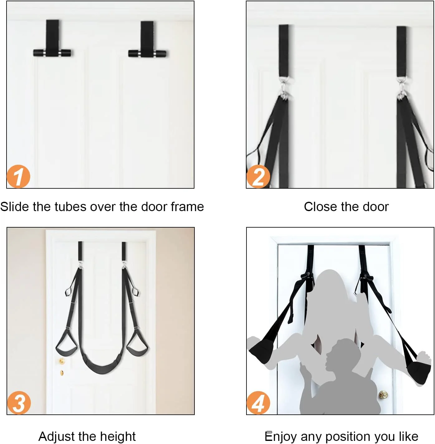 SEXY SLAVE Doorway Swing with Seat – Customizable Bondage Sling for Couples - Image 6