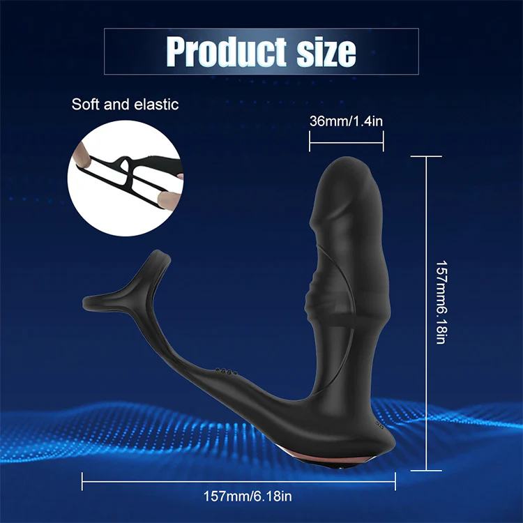 Swinging and Stretching Vibrating Anal Toy with Penis Ring - Image 6