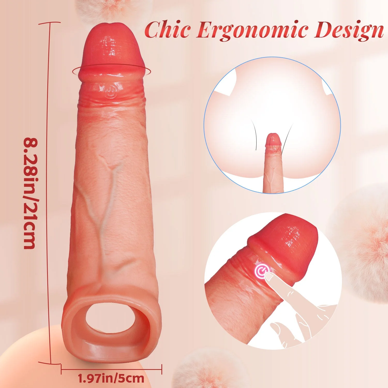 Penis Sleeve Cock Ring - Vibrating & App Contolled - Image 7