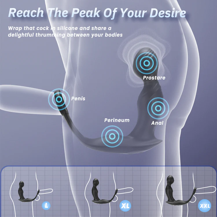 Vibrating Prostate Massager with Built-in Cock Ring for Enhanced Pleasure - Image 3