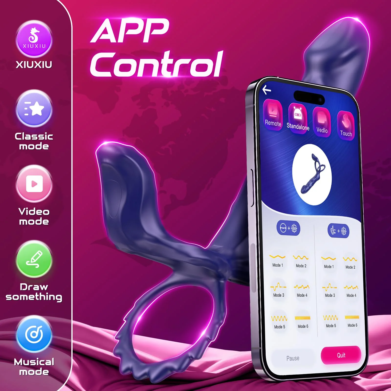 Vibrating Strap-On & Penis Sleeve – APP-Controlled Couples Sex Toy - Image 8