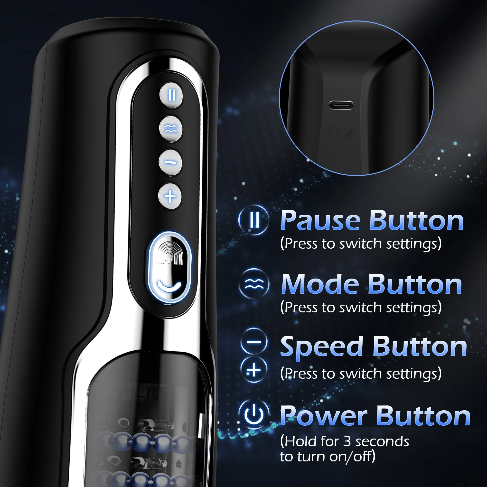 Auto Beads Male Masturbator - Massaging & Thrusting - Image 5