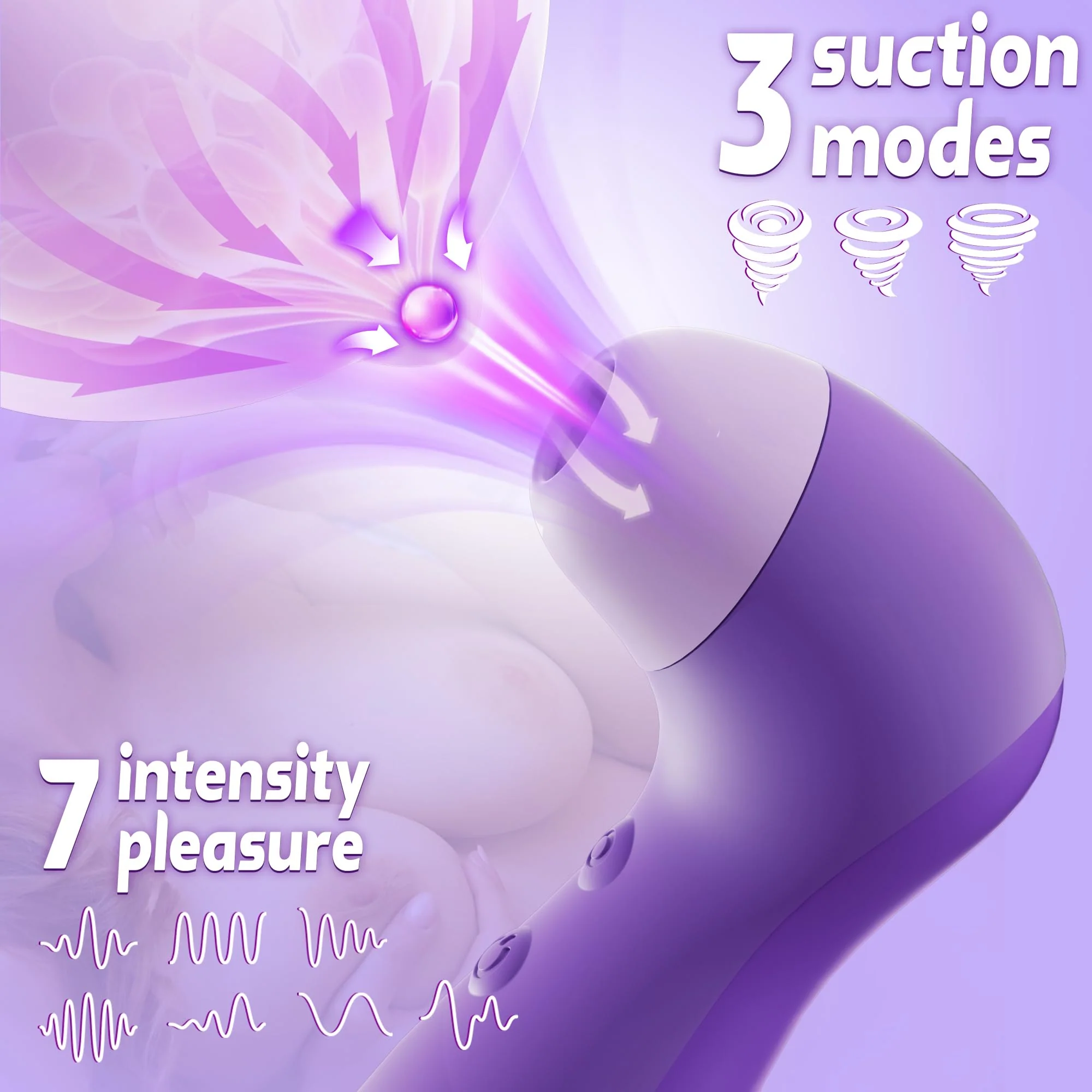 Vibrator & Suction Toy – Rechargeable, 10 Modes, Female Pleasure - Image 3